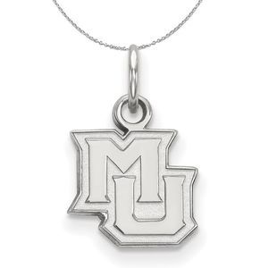 Sterling Silver Marquette U XS (Tiny) Pendant Necklace - 16 Inch